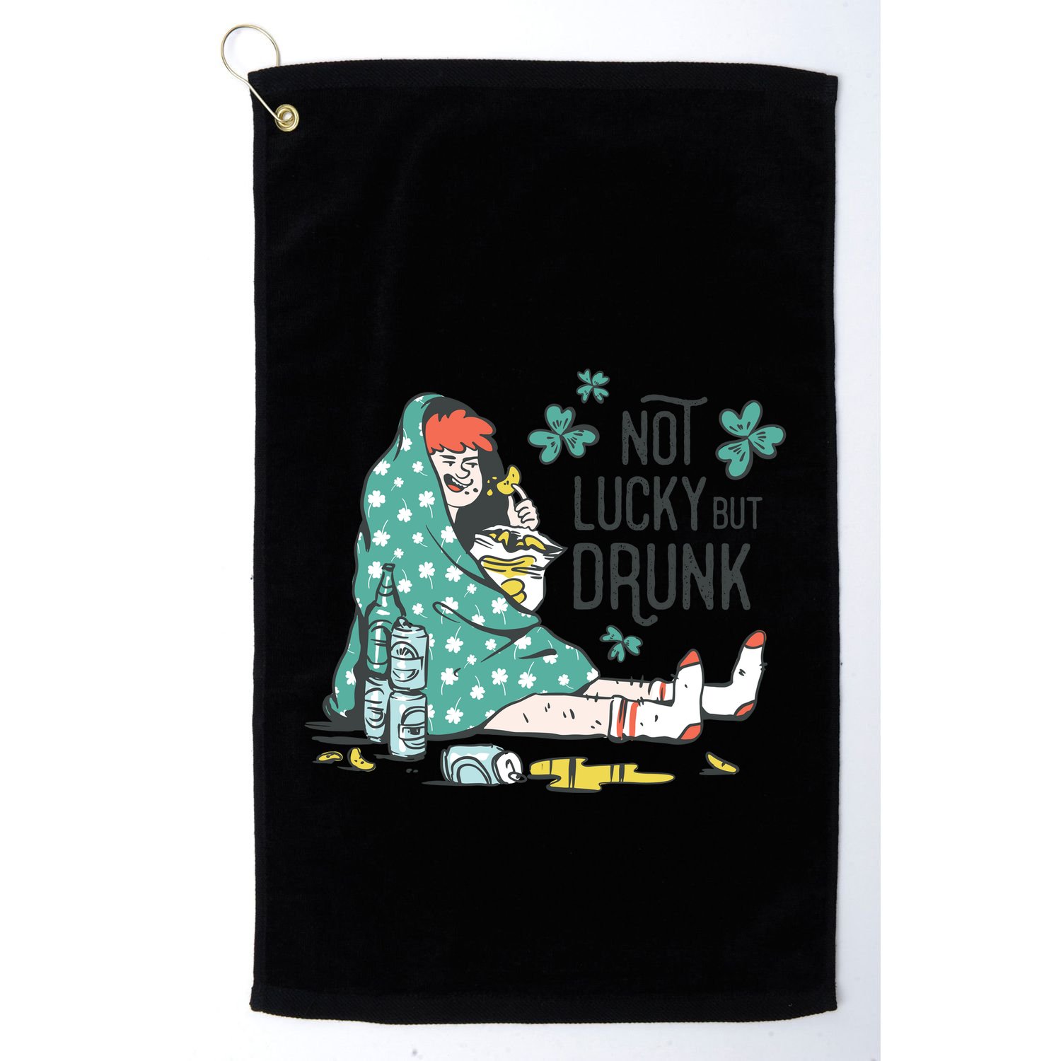 Not Lucky But Drunk Golf Towel