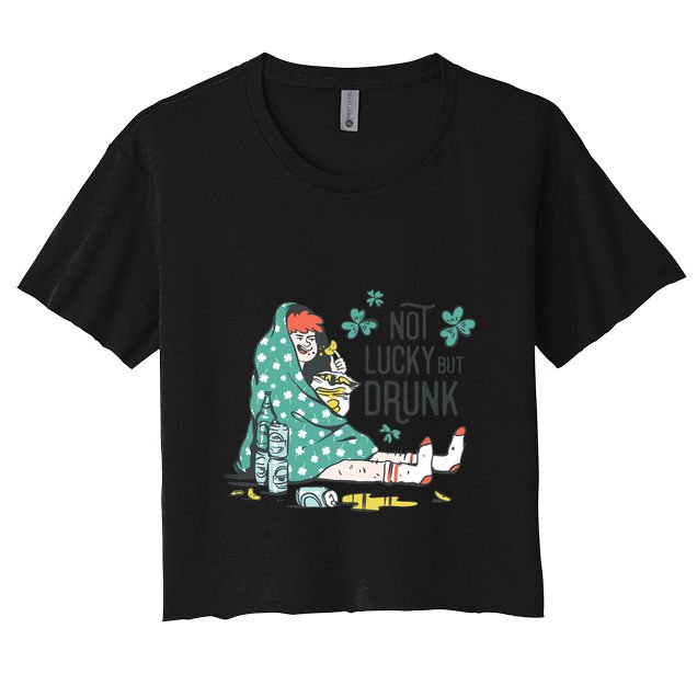 Not Lucky But Drunk Crop Top