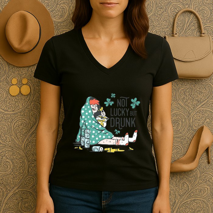 Not Lucky But Drunk Women's V-Neck T-Shirt