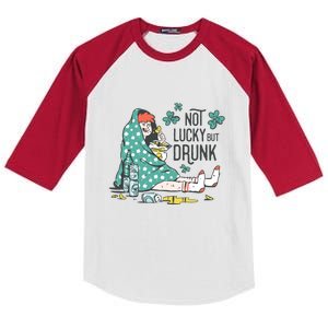 Not Lucky But Drunk Kids Colorblock Raglan Jersey