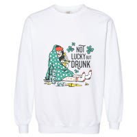 Not Lucky But Drunk Garment-Dyed Sweatshirt