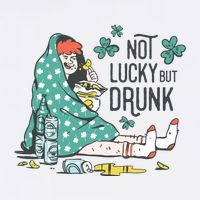 Not Lucky But Drunk Garment-Dyed Sweatshirt