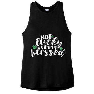 Not Lucky Simply Blessed Ladies PosiCharge Tri-Blend Wicking Tank