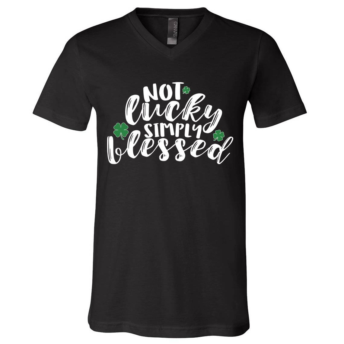 Not Lucky Simply Blessed V-Neck T-Shirt