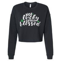 Not Lucky Simply Blessed Cropped Pullover Crew