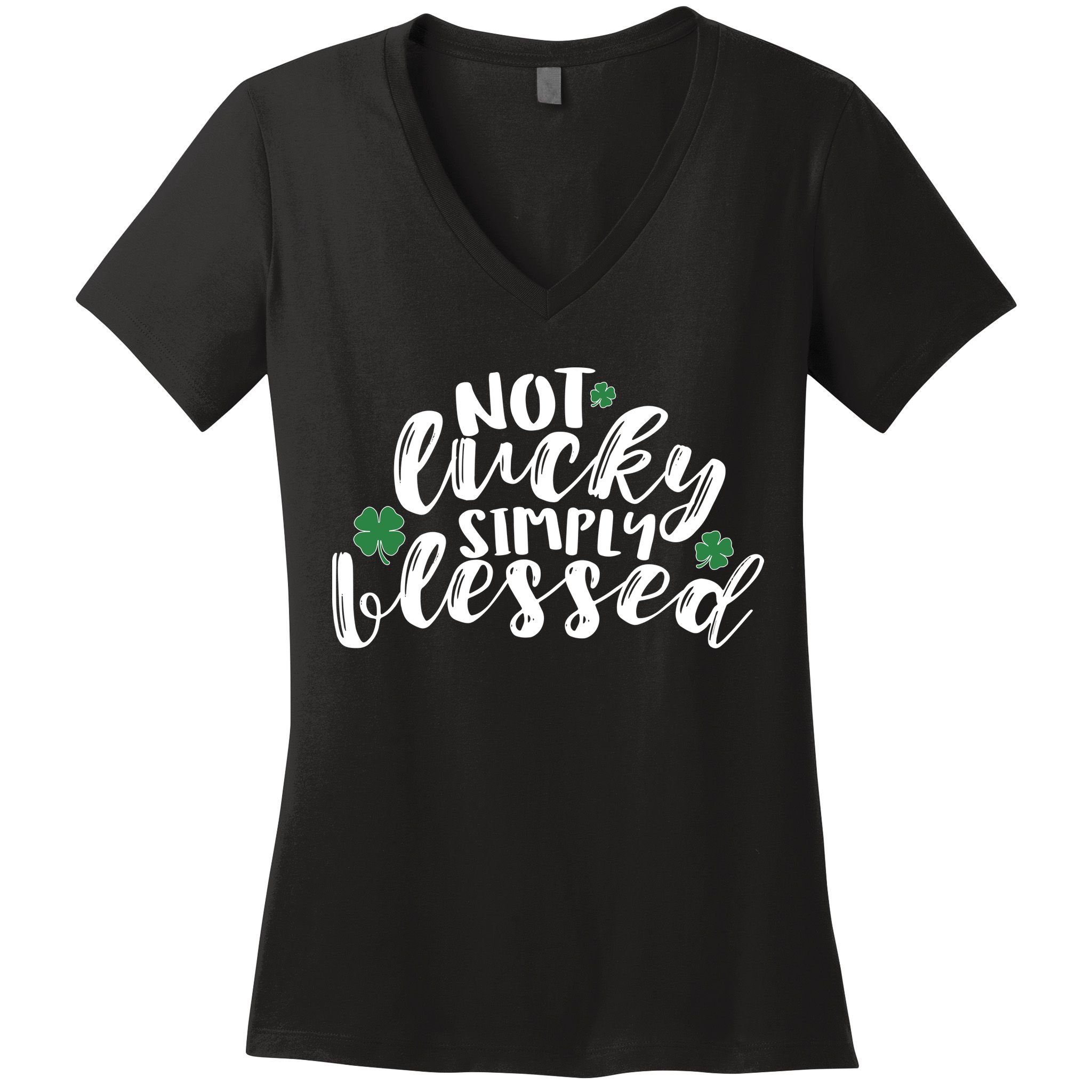 Not Lucky Simply Blessed Women's V-Neck T-Shirt