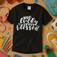 Not Lucky Simply Blessed Kids T-Shirt