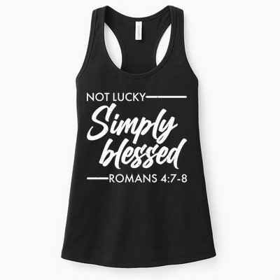 Not Lucky Simply Blessed Romans 4: 7-8 Womens Tank Top
