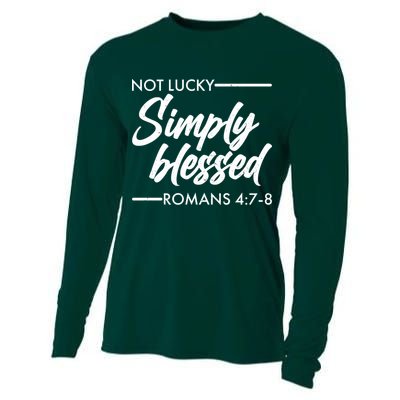 Not Lucky Simply Blessed Romans 4: 7-8 Cooling Performance Long Sleeve Crew
