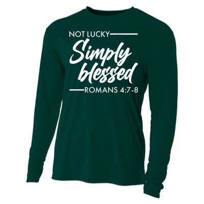 Not Lucky Simply Blessed Romans 4: 7-8 Cooling Performance Long Sleeve Crew