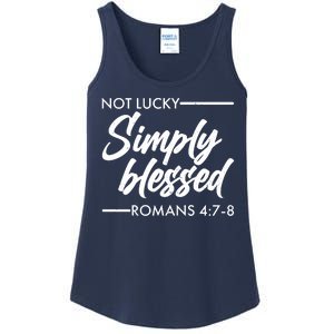 Not Lucky Simply Blessed Romans 4: 7-8 Ladies Essential Tank