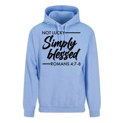 Not Lucky Simply Blessed Romans 4: 7-8 Unisex Surf Hoodie