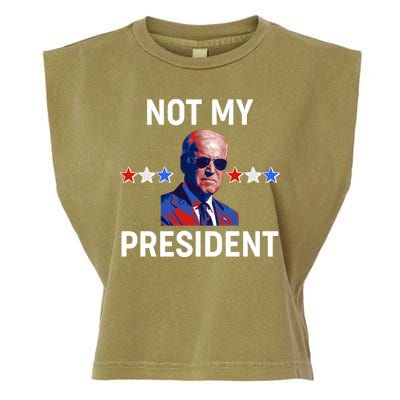 Not My President Anti Biden Pro Trump 2020 Election Garment-Dyed Women's Muscle Tee