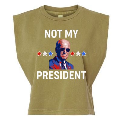 Not My President Anti Biden Pro Trump 2020 Election Garment-Dyed Women's Muscle Tee