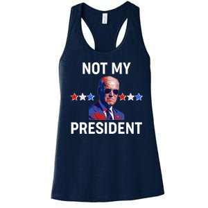 Not My President Anti Biden Pro Trump 2020 Election Women's Racerback Tank