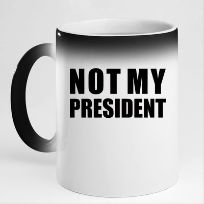 Not My President Classic Logo 11oz Black Color Changing Mug