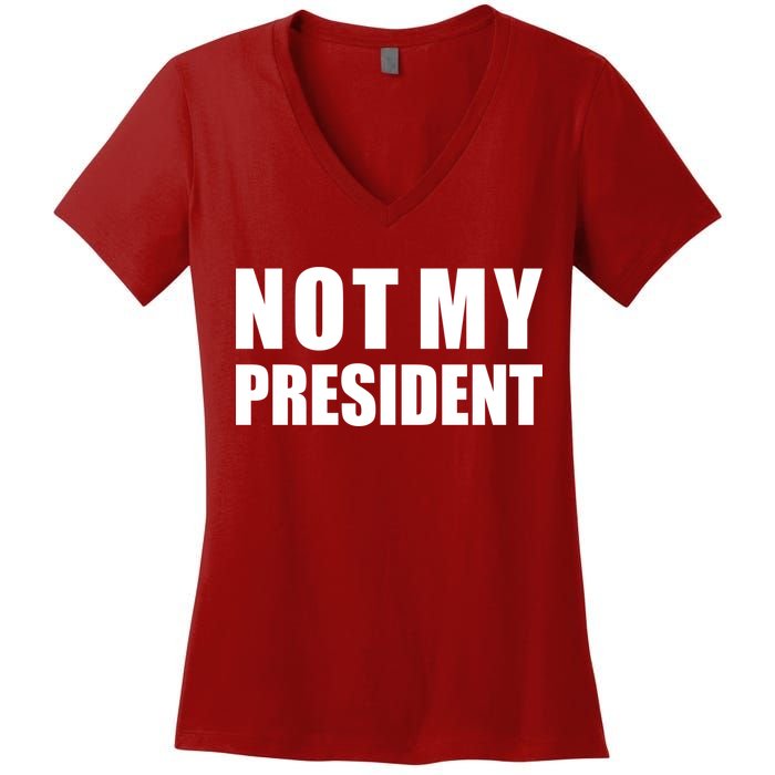 Not My President Classic Logo Women's V-Neck T-Shirt