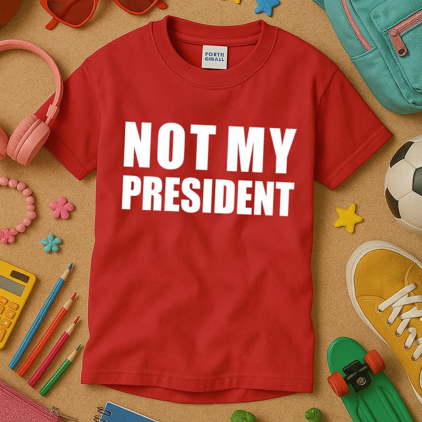 Not My President Classic Logo Kids T-Shirt