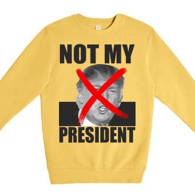 Not My President Red X Spray Paint Anti-Trump Premium Crewneck Sweatshirt