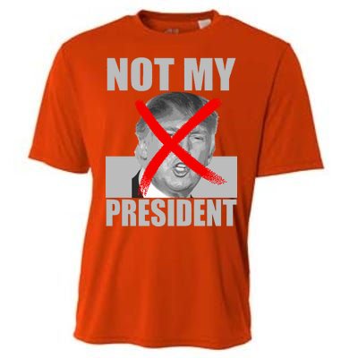 Not My President Red X Spray Paint Anti-Trump Cooling Performance Crew T-Shirt