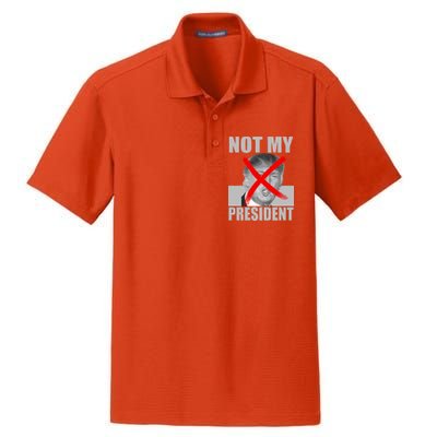 Not My President Red X Spray Paint Anti-Trump Dry Zone Grid Polo