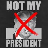 Not My President Red X Spray Paint Anti-Trump Cool Comfort Performance Bucket Hat