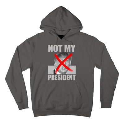 Not My President Red X Spray Paint Anti-Trump Hoodie