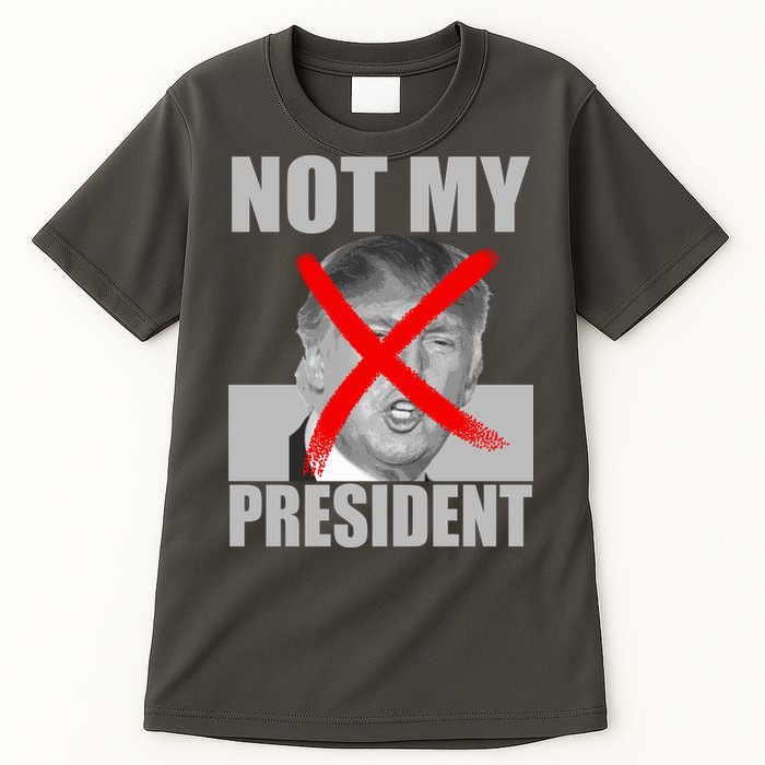Not My President Red X Spray Paint Anti-Trump Tall T-Shirt