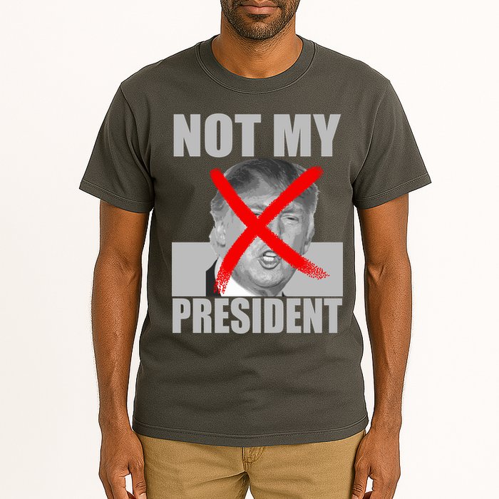 Not My President Red X Spray Paint Anti-Trump Tall T-Shirt