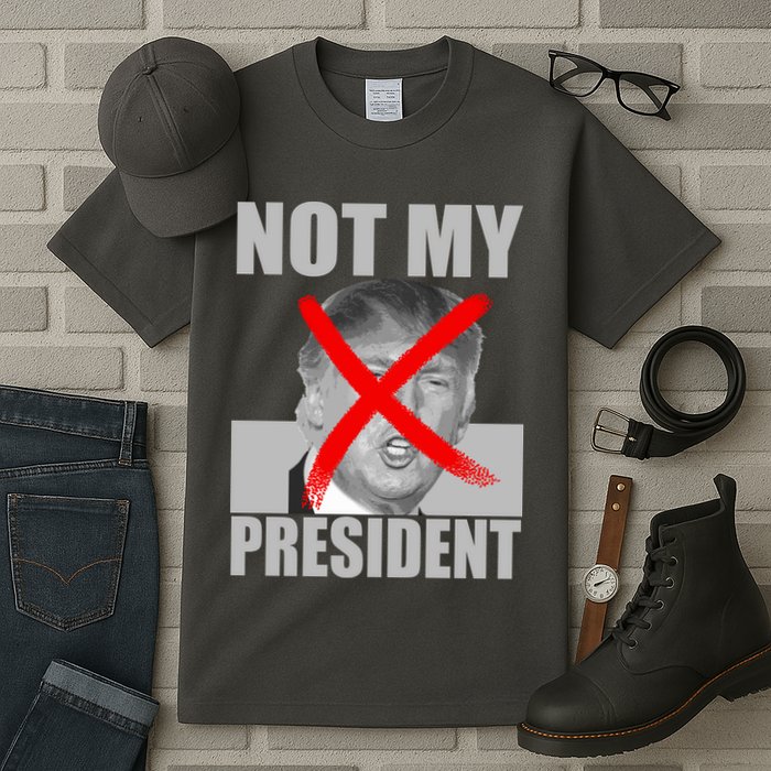 Not My President Red X Spray Paint Anti-Trump Tall T-Shirt