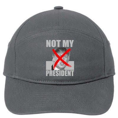 Not My President Red X Spray Paint Anti-Trump 7-Panel Snapback Hat