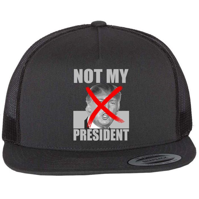 Not My President Red X Spray Paint Anti-Trump Flatbill Hat
