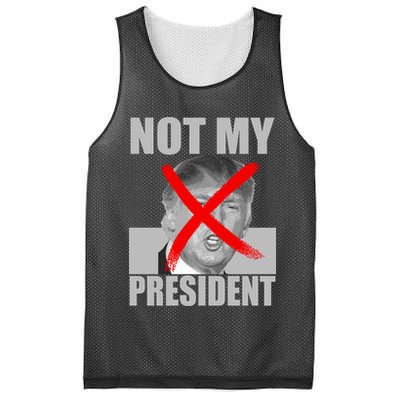 Not My President Red X Spray Paint Anti-Trump Mesh Reversible Basketball Jersey Tank