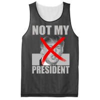 Not My President Red X Spray Paint Anti-Trump Mesh Reversible Basketball Jersey Tank