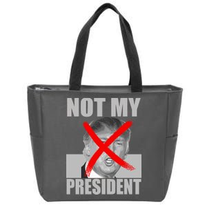 Not My President Red X Spray Paint Anti-Trump Zip Tote Bag