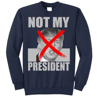 Not My President Red X Spray Paint Anti-Trump Sweatshirt