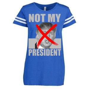 Not My President Red X Spray Paint Anti-Trump Enza Ladies Jersey Football T-Shirt