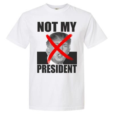 Not My President Red X Spray Paint Anti-Trump Garment-Dyed Heavyweight T-Shirt