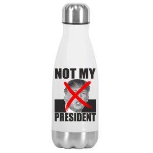 Not My President Red X Spray Paint Anti-Trump Stainless Steel Insulated Water Bottle