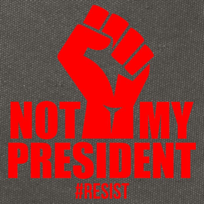 Not My President Resist Anti Trump Fist Cotton Canvas Backpack
