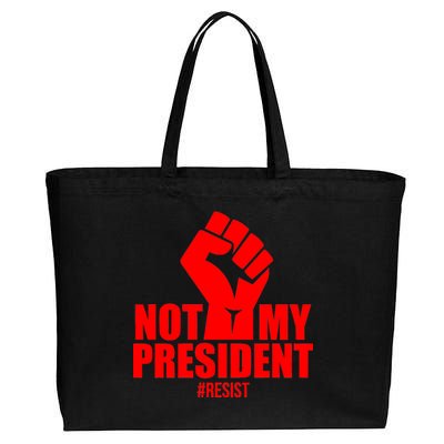 Not My President Resist Anti Trump Fist Cotton Canvas Jumbo Tote