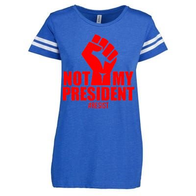 Not My President Resist Anti Trump Fist Enza Ladies Jersey Football T-Shirt