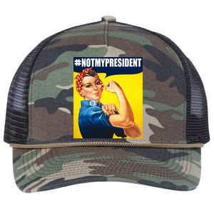 Not My President Rosie Riverter Girl Power Anti Trump Poster Retro Rope Trucker Hat Cap