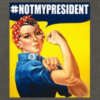 Not My President Rosie Riverter Girl Power Anti Trump Poster Cotton Canvas Backpack