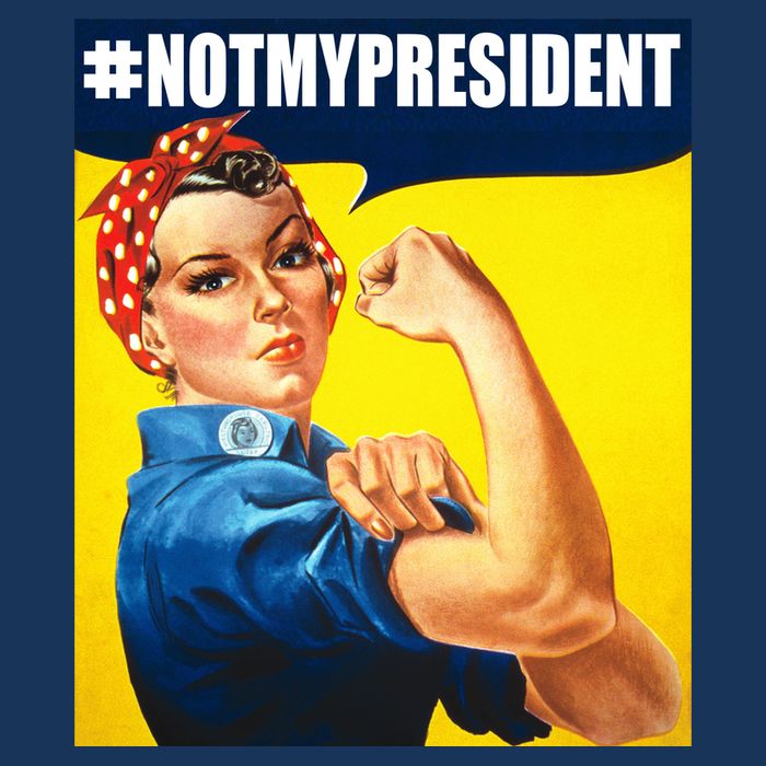 Not My President Rosie Riverter Girl Power Anti Trump Poster Apron