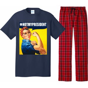 Not My President Rosie Riverter Girl Power Anti Trump Poster Pajama Set