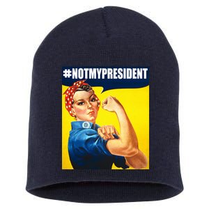 Not My President Rosie Riverter Girl Power Anti Trump Poster Short Acrylic Beanie