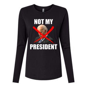 Not My President Trump Anti Biden Womens Cotton Relaxed Long Sleeve T-Shirt