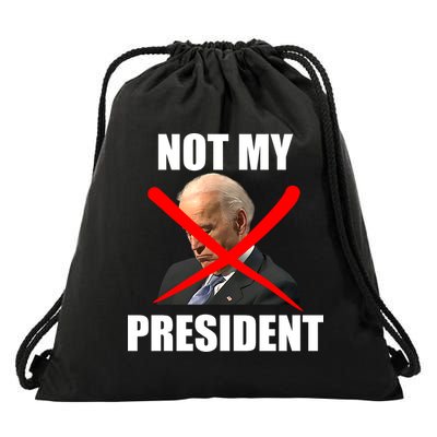 Not My President Trump Anti Biden Drawstring Bag
