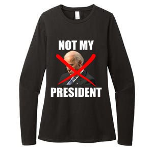 Not My President Trump Anti Biden Womens CVC Long Sleeve Shirt